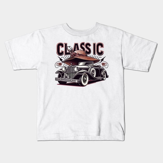 Classic Car Kids T-Shirt by Vehicles-Art